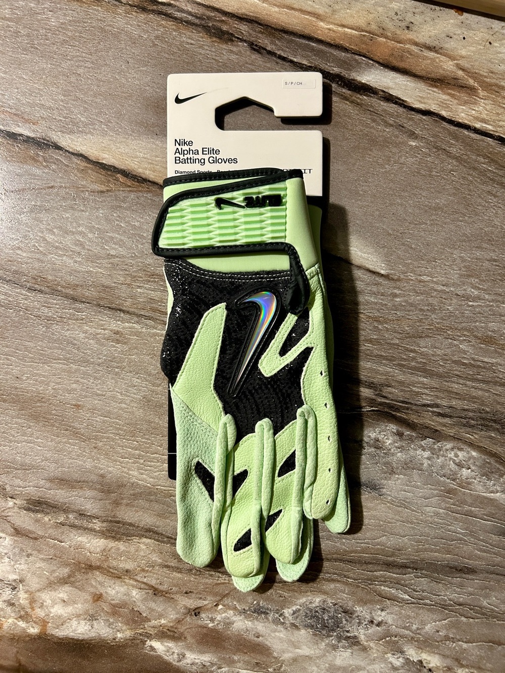 Nike Alpha Elite Batting Gloves - Lime/Black